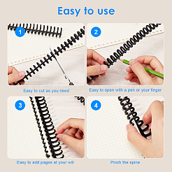 Plastic Loose Leaf Book Binder Hinged Rings&nbsp;LS-AJEW-WH20020-021