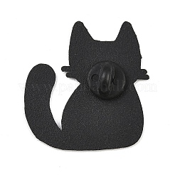 エナメルピン  バックパック用合金ラペルピンバック  猫の形  36x34.5mm&nbsp;JEWB-I056-02EB-01