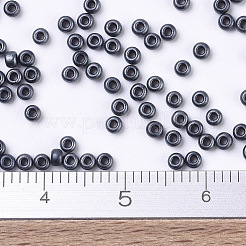 MIYUKIラウンドロカイユビーズ  日本製シードビーズ  （rr2011)マットメタリックガンメタル  11/0  2x1.3mm  穴：0.8mm  約1100PCS /ボトル  10 G /ボトル&nbsp;SEED-JP0008-RR2011
