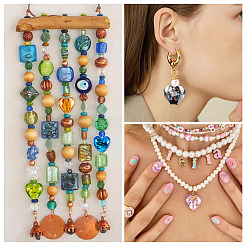 45Pcs 9 Styles Handmade Lampwork Silver Foil Glass Beads&nbsp;FOIL-TA0001-03
