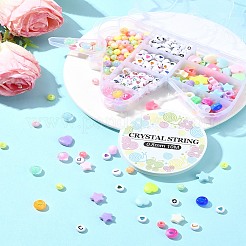 不透明アクリルブレスレットの手作りキット  ミックスカラー  6~11x6~12x3.5~5.5mm  穴：1.2~3.7mm  408個/セット&nbsp;DIY-YW0009-89
