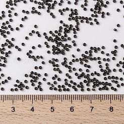 MIYUKIラウンドロカイユビーズ  日本製シードビーズ  （rr4511)黒ピカソ  15/0  1.5mm  穴：0.7mm  約5555PCS /ボトル  10 G /ボトル&nbsp;SEED-JP0010-RR4511