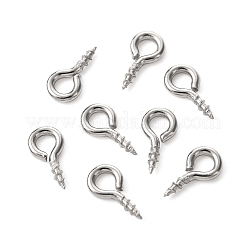 変色防止304ステンレススチール製スクリューアイピンペグベイル  片穴パーツ用  ステンレス鋼色  8x4x1mm  穴：2mm  ピン：1mm&nbsp;X-STAS-Q224-03A