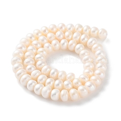 天然養殖淡水パールビーズ連売り  ロンデル  グレード3a++  古いレース  7~8mm  穴：0.7~0.8mm  約61~82個/連  13.46''~14.69''（34.2~37.3センチメートル）&nbsp;PEAR-I007-02N-02C