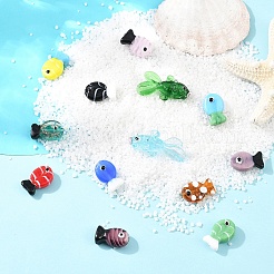 10個の手作りランプワークビーズ  魚  金砂と通常  ツートン  ミックスカラー  19.5~20.5x11.5~13x7.5~9mm  穴：0.9~1.2mm&nbsp;LAMP-YW0001-99