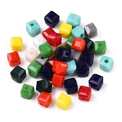 Opaque Color Faceted Glass Beads&nbsp;GLAA-E047-02B