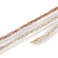 10かせ 6層ポリエステル刺繍フロス  クロスステッチの糸  セグメント染め  淡い茶色  0.5mm  約8.75ヤード（8m）/かせ&nbsp;OCOR-K006-A41