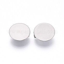 304ステンレススチールブローチカボションセッティング  フラットラウンド  ステンレス鋼色  15mm&nbsp;X-STAS-E547-08J-P