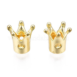 めっき合金ビーズラック  カドミウムフリー＆鉛フリー  クラウン  ライトゴールド  9.5x10x9.5mm  穴：1.4mm&nbsp;PALLOY-T077-152A-LG-RS