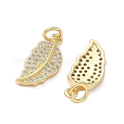 Brass Micro Pave Clear Cubic Zirconia Charms&nbsp;KK-F930-04G