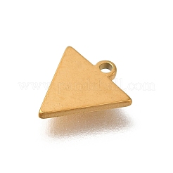 304ステンレススチールチャーム  レーザー切断  18KGP本金メッキ  三角形  10.5x10x1mm  穴：1.2mm&nbsp;STAS-S144-01G-D