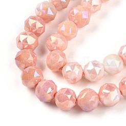 Anti-Tarnish Electroplate Glass Beads Strands&nbsp;GLAA-N010-8mm-08