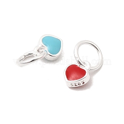 925 Sterling Silver Enamel Heart Charms&nbsp;STER-K188-07S