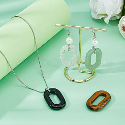 4Pcs 4 Styles Natural Green Aventurine & Tiger Eye & Quartz Crystal & Obsidian Linking Rings&nbsp;G-HS0001-20