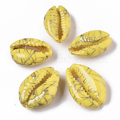 Spray Painted Natural Cowrie Shell Beads&nbsp;X-SSHEL-R047-03-A10