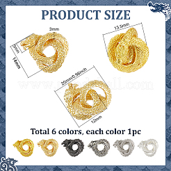 6Pcs 6 Colors Brass Beads&nbsp;KK-PH0014-62