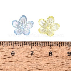 透明プラスチックビーズキャップ  5  - 花びらの花  ABカラーメッキ  ミックスカラー  11.5x12x3.5mm  穴：1.5mm  約3845個/500g&nbsp;KY-N025-37