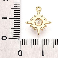 Brass Micro Pave Clear Cubic Zirconia Pendants&nbsp;X1-KK-T075-24G