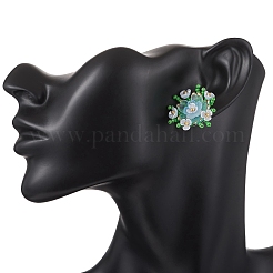 Flower Handmade Glass Seed Beads Stud Earrings&nbsp;EJEW-MZ00656