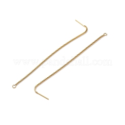 304ステンレススチールスタッドピアス金具  イオンプレーティング（ip）  アメリカンピアス  ゴールドカラー  104x1x1mm  穴：2mm  ピン：0.5mm&nbsp;STAS-R164-05G