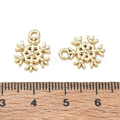 304ステンレススチールチャーム  スノーフレークチャーム  長持ちメッキ  ゴールドカラー  15x11.5x1.5mm  穴：1.8mm&nbsp;SA-CBA3037-12G