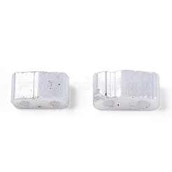 2穴不透明ガラスシードビーズ  光沢のある  長方形  ゲインボロ  4.5~5.5x2x2~2.5mm  穴：0.5~0.8mm&nbsp;SEED-S023-06M