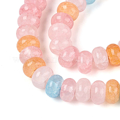 2 連売り ガラスビーズ 連売り  天然石風  ロンデル  染め  カラフル  8~8.5x4.5~5mm  穴：1~1.2mm  約155~159個/連  30.12~31.30インチ（76.5~79.5cm）&nbsp;GLAA-PA0001-61A