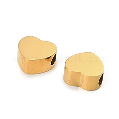 バレンタインデー 304 ステンレス ビーズ  ハート  イオンプレーティング（ip）  ゴールドカラー  6x6x3mm  穴：1.8mm&nbsp;SA-E001-02G-02