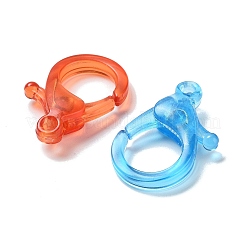 透明なプラスチック製のカニカン  ミックスカラー  26x19x6mm  穴：2mm&nbsp;KY-H005-A-M