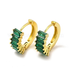 女性用真鍮キュービックジルコニアフープピアス  18KGP本金メッキ  鉛フリー＆カドミウムフリー  ミックスカラー  15x5.5x14.5mm  ピン：1mm&nbsp;EJEW-H091-06