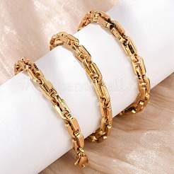 304ステンレススチール製アーチリンクチェーンネックレス（女性・男性用）  イオンプレーティング（ip）  18KGP本金メッキ  22.24インチ（56.5cm）&nbsp;NJEW-F363-05G