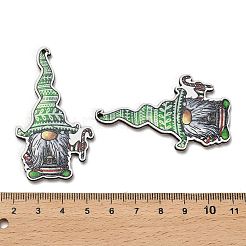 ウッドペンダント  クリスマステーマのチャーム  キャンディー棒  56.5x32.5x2.5mm  穴：1.6mm&nbsp;WOOD-Z003-01C