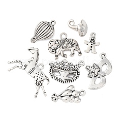 64Pcs 8 Styles Carnival Theme Tibetan Style Alloy Pendants&nbsp;TIBE-FP0001-12