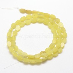 楕円形の天然オリーブ翡翠ビーズ連売り  6x4x2mm  穴：1mm  約65個/連  15.7インチ&nbsp;G-P102-01A