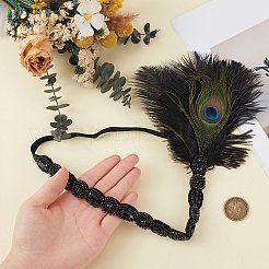 Alloy & Rubber & Rhinestone & Feathers & Seed Glass & Plastic Headbands&nbsp;OHAR-WH20011-15A