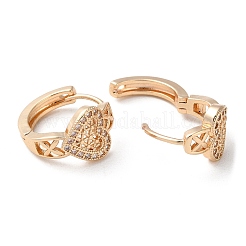 Rack Plating Brass Micro Pave Cubic Zirconia Hoop Earrings&nbsp;EJEW-P238-16KCG