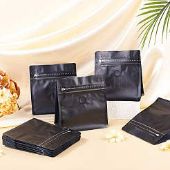 バルブ付きPEプラスチック製再封可能保存袋  チョコレート用  キャンディ  クッキー  長方形  ブラック  14.5x13.5x0.1cm  オープン：13.5x8x14.5cm&nbsp;AJEW-TAC0045-019B