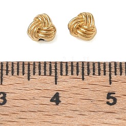 304ステンレススチールビーズ  三角形の結び目  イオンプレーティング（ip）  18KGP本金メッキ  5x5.5x3.5mm  穴：1mm&nbsp;SA-CBA740F-17G