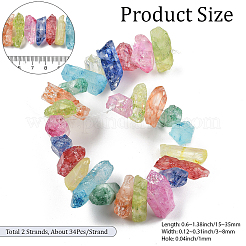 2 Strands Natural Dyed Quartz Pointed Stick Beads Strands&nbsp;G-PA0001-77