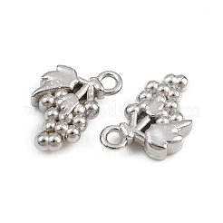 304ステンレススチールチャーム  フルーツチャーム  ステンレス鋼色  ブドウ  8x5x2mm  穴：1mm&nbsp;SA-CBAC865-04A-P