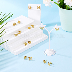 8 Pairs 8 Styles PVD Vacuum Plating 304 Stainless Steel Stud Earrings for Women&nbsp;EJEW-TA0001-45