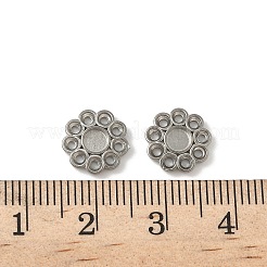 304ステンレススチールカボションセッティング  花  ステンレス鋼色  トレイ：2ミリと3mm  10x2mm&nbsp;STAS-Z144-08P