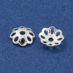925スターリングシルバービーズキャップ  マルチ花弁  花  銀  6x1.8mm  穴：1.2mm  約111個/10g&nbsp;STER-C007-03B-S