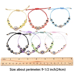 Resin Evil Eye Braided Bead Bracelets for Women&nbsp;BJEW-FS00018-02