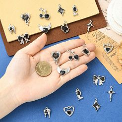 20個10スタイルアロイエナメルペンダント  プラチナ  混合図形  18~27.2x9~22mm  穴：1.5~2.7mm  2個/スタイル&nbsp;ENAM-CJ0007-52
