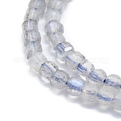 天然石ラブラドライトビーズ連売り  多面カット  キューブ  2x2x2mm  穴：0.6mm  約182個/連  15.16''~15.55''（38.5~39.5センチメートル）&nbsp;G-P457-B01-19