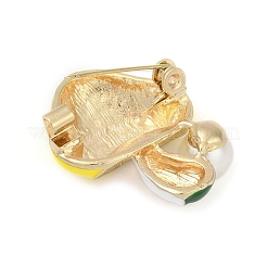 キノコのエナメルピン  バックパック服用合金ブローチ  プラスチックパール付き  ゴールド  29x23mm&nbsp;JEWB-R068-06A-G
