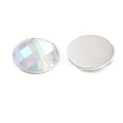 台湾アクリルラインストーンカボション  フラットバックと多面カット  半円/ドーム  カラフル  20x6mm&nbsp;ACRT-M005-20mm-14