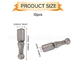 12 個の合金コード端  ボロタイエンドキャップ  コーン  ガンメタ色  25x6mm  穴：5mm  内径：5mm&nbsp;FIND-CA0009-70B