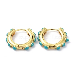 Brass Enamel Hoop Earring Findings&nbsp;KK-P205-06G